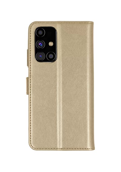 Sh Samsung Galaxy M31s Kılıf Trend S Plus Kapaklı Kılıf - Gold Najmaddin