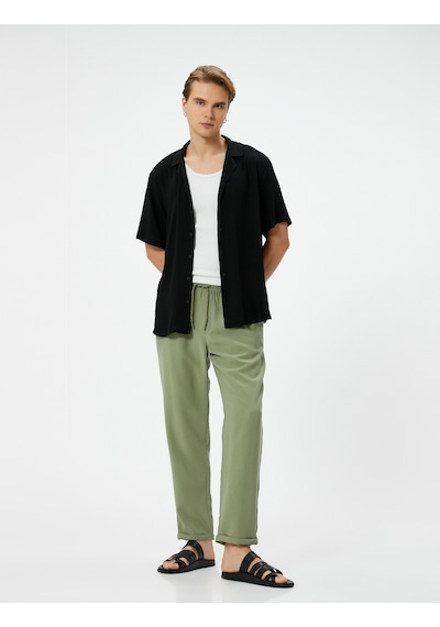 Koton Gabardin Pantolon Beli Bağcıklı Cep Detaylı Haki 4sam40046hw Haki Koton Gabardin Pantolon Beli Bağcıklı Cep Detaylı Haki 4sam40046hw Haki