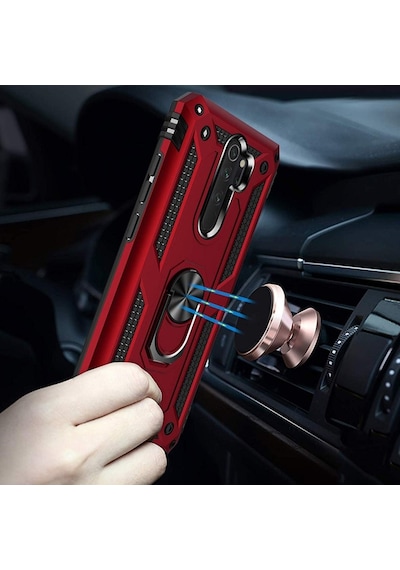 Xiaomi Redmi Note 8 Pro Kılıf Vega Standlı Yüzüklü Mıknatıslı