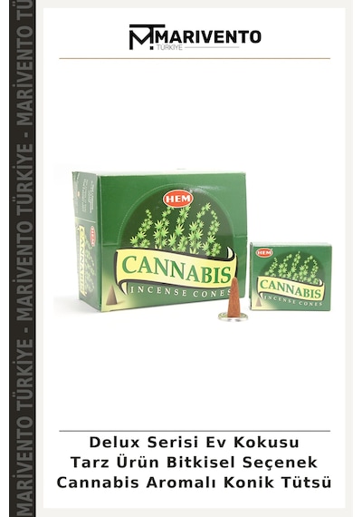 Delux Serisi Ev Kokusu Tarz Ürün Bitkisel Seçenek Cannabis Aromalı Konik Tütsü