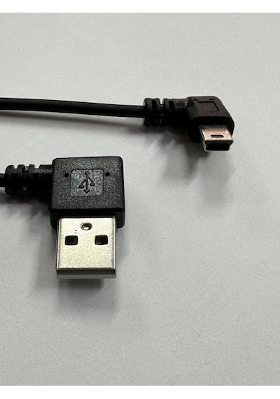 90 Derece 5 Pin Spiral Kablo 90 Derece Mini Usb Spiral Kablo 1 Metre