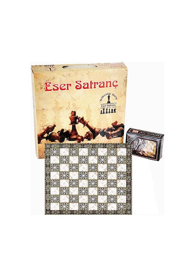 Lüks Ağaç Ahşap Satranç Takımı Seti Sedefli Büyük Boy Eser