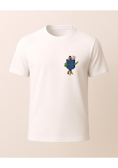 Oyuncak Hikayesi Cep Tasarımı Baskılı T-shirt Beyaz