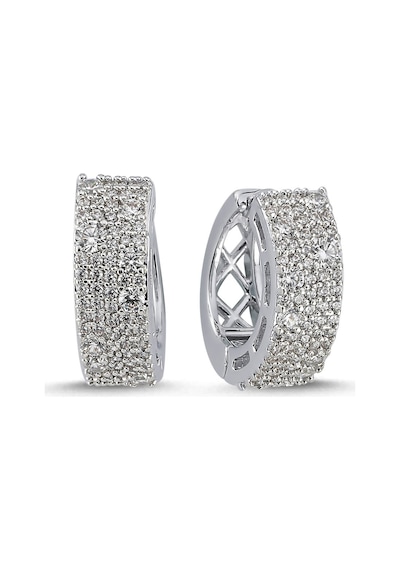 Pave Rhodium Küpe Beyaz