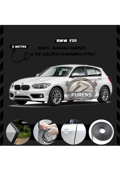 Bmw F20 Oto Araç Kapı Koruma Fitili 5metre Parlak Siyah Renk