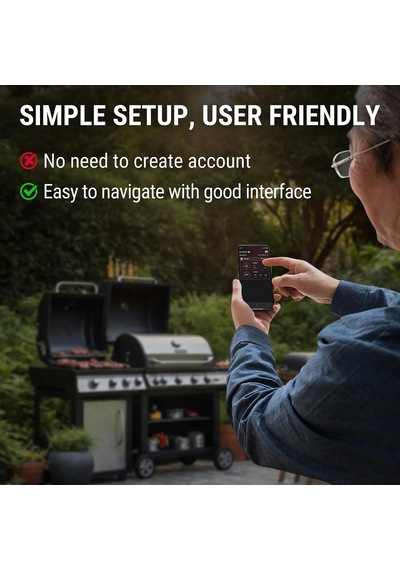 Thermopro Tp920 Çift Problu Şarjlı Bluetooth Gıda Termometresi, 150m Menzilli Telefon Kontrollü Barbekü Ve Fırın