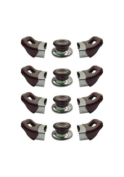 Bordo / Vişne Tencere Yan Kulpları Ve Kapak Kulpu Seti - 4 Set