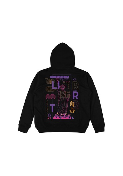 Startmore Adrift Liberta Siyah Oversize Unisex Kapüşonlu Sweatshirt Hoodie Siyah