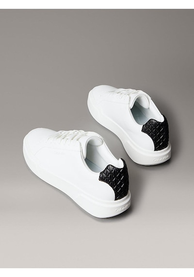 Calvin Klein Kadın Chunky Cupsole Laceup Sneaker-12051 Beyaz / Siyah