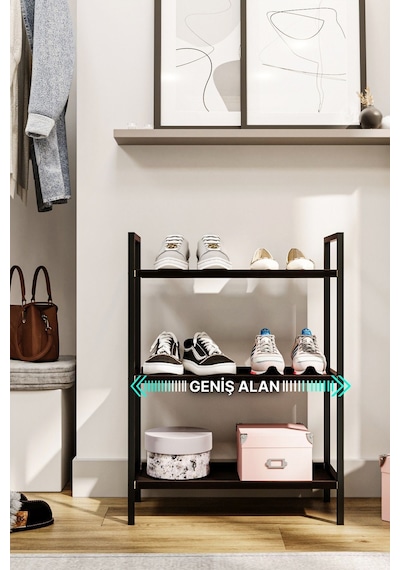 Ayakkabılık Metal Ayakkabılık Ahşap Ayakkabılık Dekoratif 3katlı Kumaşlı Mobilya Çok Amaçlı Raf Siyah Ayakkabılık Metal Ayakkabılık Ahşap Ayakkabılık Dekoratif 3katlı Kumaşlı Mobilya Çok Amaçlı Raf Siyah