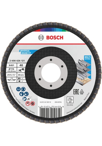 Bosch X451 Flap Taşlama Diski 40k 115mm 60 Adet - 2608626121
