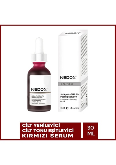 Cilt Yenileyici Cilt Tonu Eşitleyici Kırmızı Peeling Serum Aha %30 Bha %2 Ph % 3.5 Serum 30 Ml