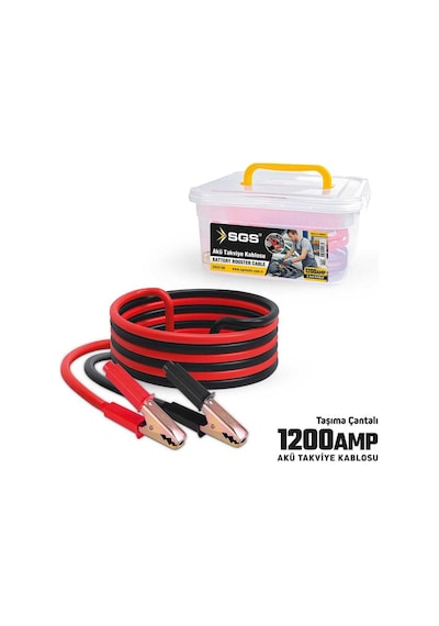 Sgs2166 Akü Takviye Kablosu 1200 Amper 2.3 Mt Kablolu Çantalı