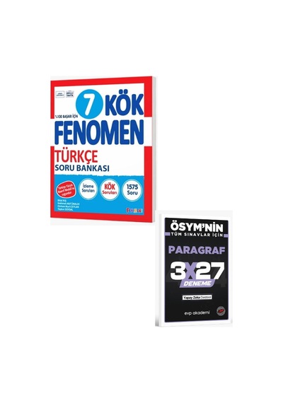 Fenomen 2027 7. Sınıf Türkçe Kök Soru Bankası+ Evp Akademi Paragraf