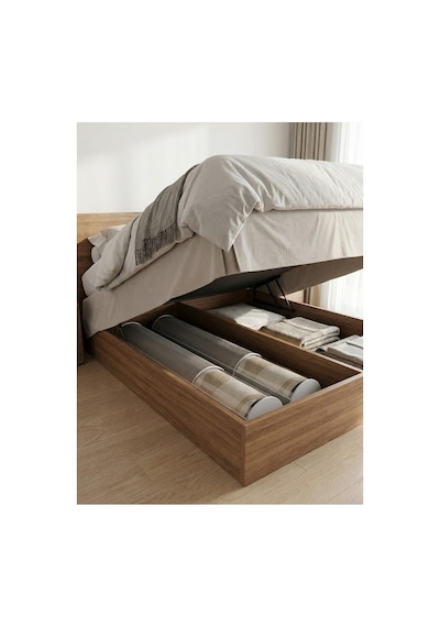 Pencereli Halı Hurcu Gri Çizgili Fermuarlı Toz Geçirmez Organizer Hurç, Büyük Kapasiteli Saklama Torbası 1 Adet 4m² 38x170 Cm Diğer