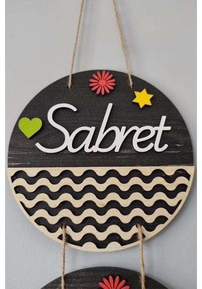 Sabret Şükret Dua Et 2d Mdf Lazer Kesim Rebap Ahşap Kapı Ve Duvar Süsü