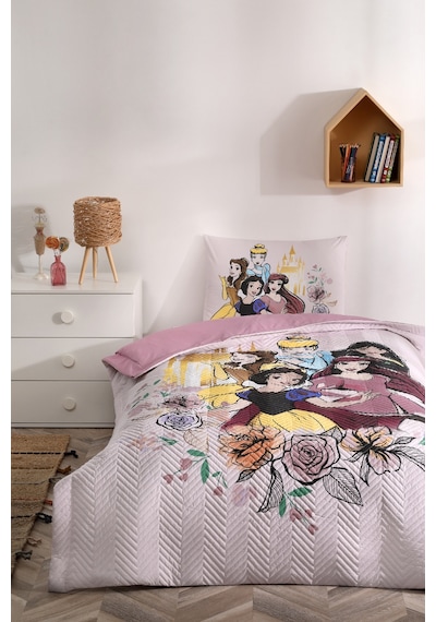 Özdilek  Princess Rose Tek Kişilik Disney Lisanslı Lastikli Fitted Çarşaf Kapitone Çocuk Nevresim Tak