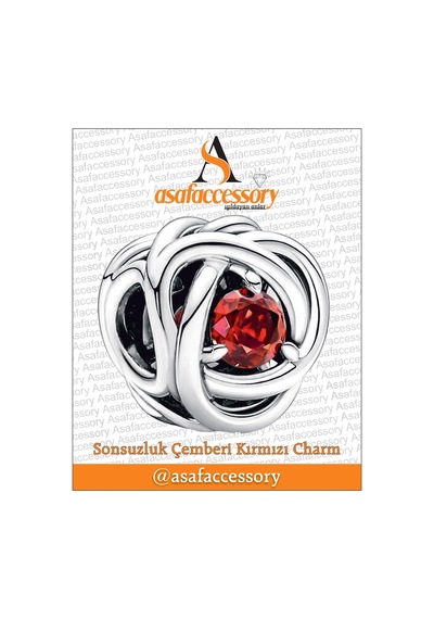Sonsuzluk Çemberi Charm /asafaccessory Kırmızı