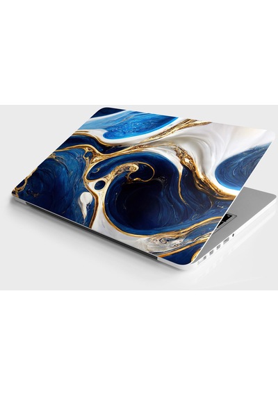 Laptop Sticker Bilgisayar Notebook Pc Kaplama Etiketi Lüks Modern Altın Mavi
