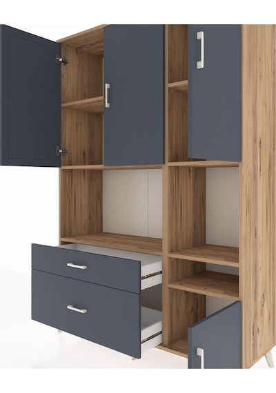 Hyperion Dolap 7 Raflı 2 Çekmeceli 4 Kapaklı 132x44x195 Çam-antrasit/antrasit Antrasıt/antrasıt Hyperion Dolap 7 Raflı 2 Çekmeceli 4 Kapaklı 132x44x195 Çam-antrasit/antrasit Antrasıt/antrasıt