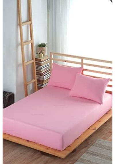 Formeya Lastikli Çarşaf Takımı%100 Pamuk Yastık Kılıflı Pudra, 160 X 200 Abanoz