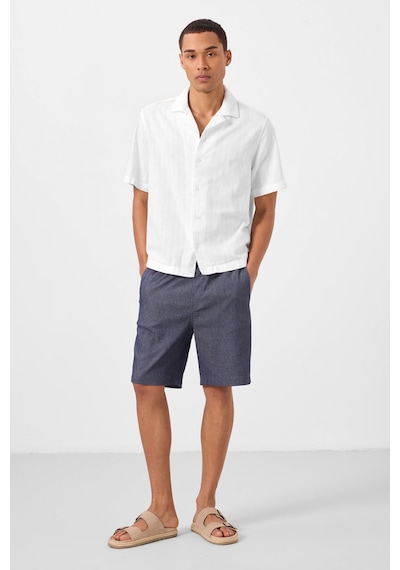 Tommylife Kot Lacivert Standart Fit Dokuma Hafif Esnek Chino Erkek Şort - 81289 Kot Laci