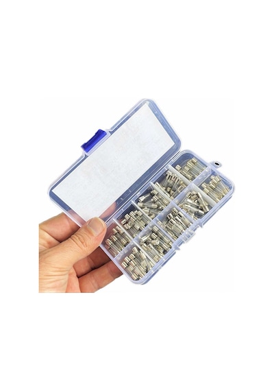 100 Parça 5x20mm Cam Sigorta Tüp Sigorta Seti Plastik Kutulu Diğer