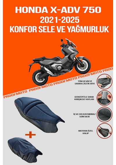 Honda X-adv 750 2021 - 2025 Uyumlu Konfor Sele Ve Yağmurluk Kılıf