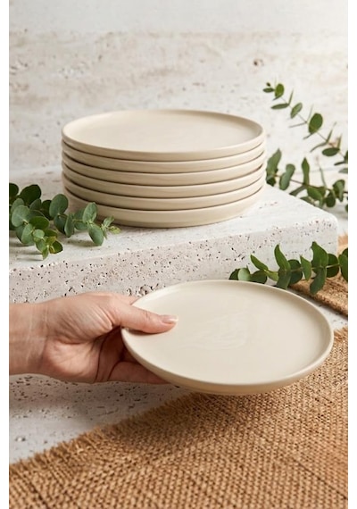 Alpin Sunum Tabağı 6'lı Set - Estetik Pasta Tabağı Ve Yemek Servis Altlığı Beyaz