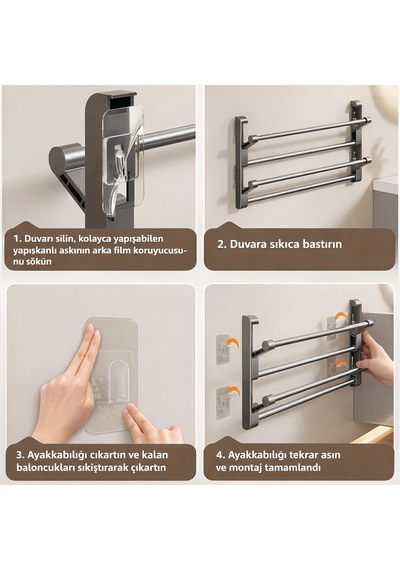 Microcase 2 Bölmeli Metal Duvara Monte Katlanabilir Terlik Ayakkabı Standı 50 Cm 2 Adet Al5463 Gri Microcase 2 Bölmeli Metal Duvara Monte Katlanabilir Terlik Ayakkabı Standı 50 Cm 2 Adet Al5463 Gri