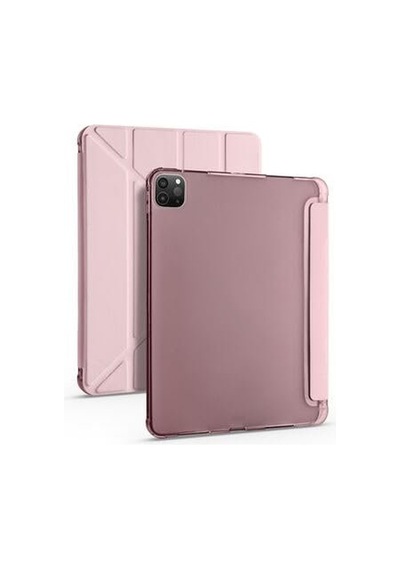 Aksesuarcim Apple iPad Uyumlu Pro 11 2020 2. İle Uyumlu Kılıf Silikon Yumuşak Kalem Bölmeli Esnek 4 Farklı Stand Olabilen Tablet Kılıfı Rose Gold Sku: Zeusb0fhj73258 Arka Kapak