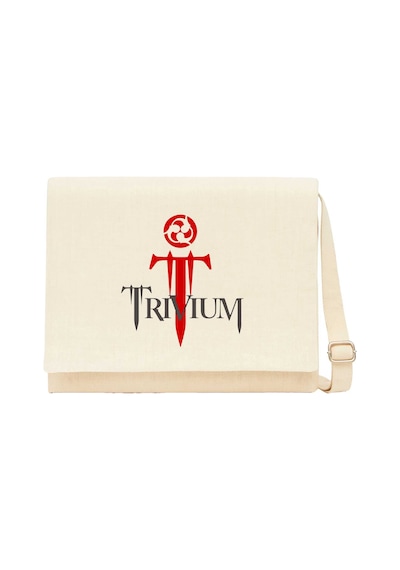 Trivium Logo Red Krem Kanvas Postacı Çantası