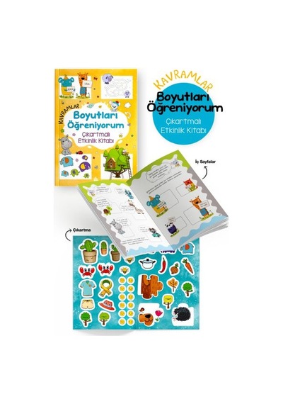 Kavramlar Boyutları Öğreniyorum Çıkartmalı Etkinlik Kitabı - 3 Yaş +