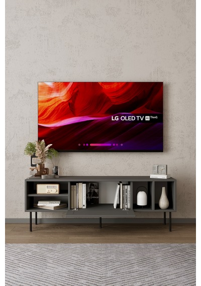 Umay 120 Cm Tv Ünitesi 100% Mdf Metal Ayak Gri