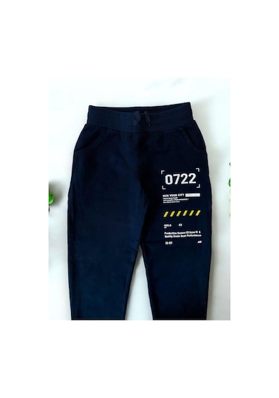 Zekids Erkek Çocuk Run Your City Yazılı Eşofman Alt-14208 Lacivert