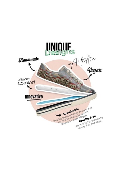 Kadın Vegan Deri Mavi Sneakers - Over The Moon Tasarım Çok Renkli