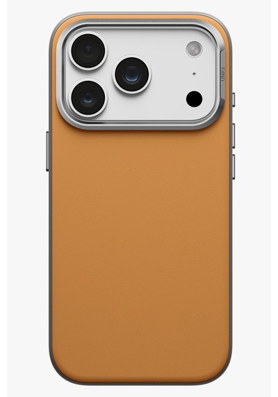Apple iPhone Uyumlu 18 Pro Kılıf Lyden Ds Çift Tonlu Vegan Deri Magsafe Özel Tasarım Koruyucu Şık Kapak Kahverengi