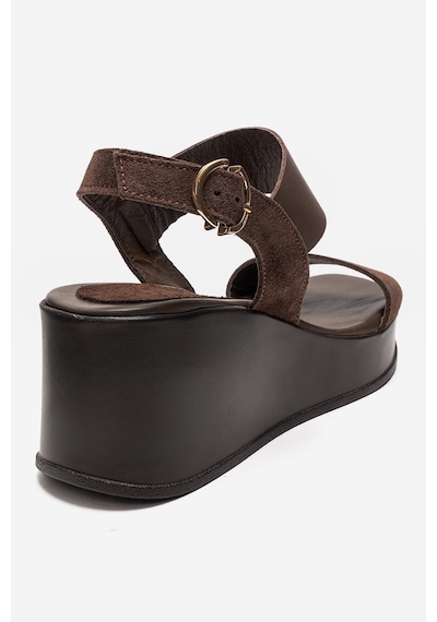 Luvishoes Lolanthe Kahverengi Cilt/kahverengi Süet Hakiki Deri Kadın Dolgu Topuklu Sandalet Luvishoes Lolanthe Kahverengi Cilt/kahverengi Süet Hakiki Deri Kadın Dolgu Topuklu Sandalet