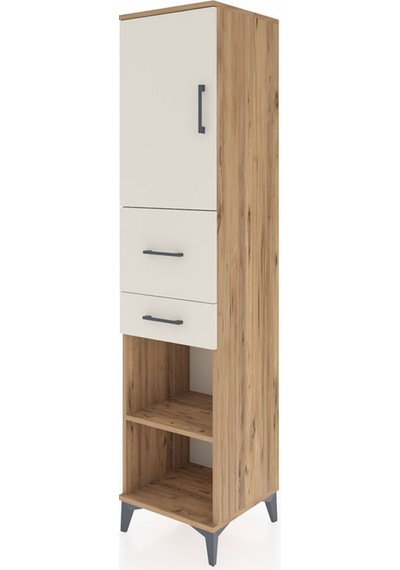 Hyperion Dolap 4 Raflı 2 Çekmeceli Tek Kapaklı 44x44x195 Çam-aytaşı Atlas Çam