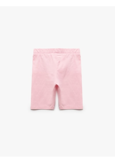 Koton Pamuklu Beli Lastikli Basic Kısa Tayt Pembe 5skg40056ak Gül