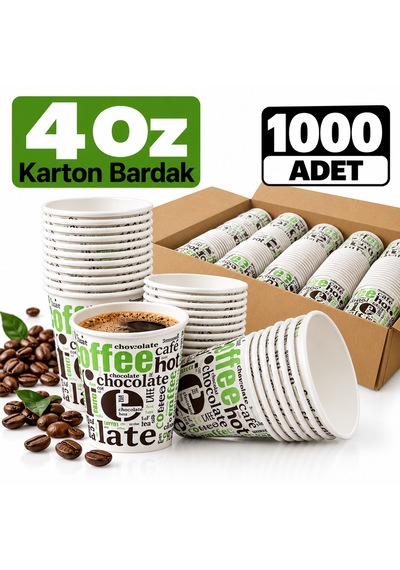 4 Oz Karton Bardak 1000 Adet Tek Kullanımlık Kağıt Bardak Kahve Çay Türk Kahvesi Bardağı