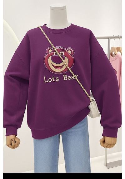 Benroma Lost Bear Baskılı Unisex Sweatshırt Çok Renkli