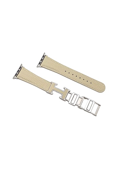 Piili Apple Watch Uyumlu 42 - 44 - 45 - 46 - 49 Mm Elegance Kayış Beyaz Apple Watch Uyumlu Kayışı Beyaz