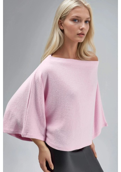 Hiccup Busem Rahat Kesim Örme Bluz Toz Pembe