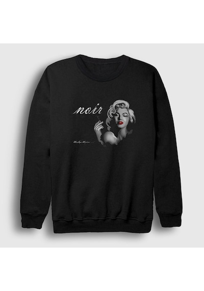 Presmono Unisex Noir Marilyn Monroe Sweatshirt Siyah