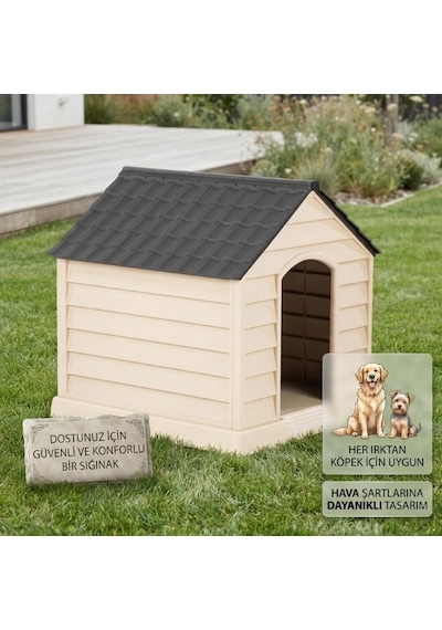 Cazibiz Büyük Boy Plastik Köpek Kulübesi 95x95x100 Cm-434066