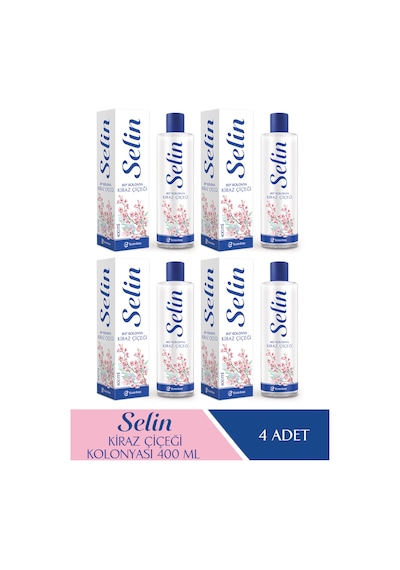 Selin Parfümlü Kolonya Kiraz Çiçeği 400 ML  4'lü