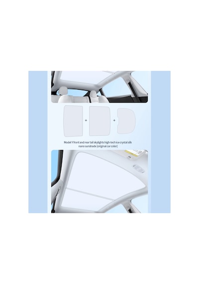 Red Lion Parts Tesla Juniper Uyumlu Kristal Buz İpeği Tavan Güneşliği Sarkma Yapmayan Ice-crystal Split Sunshade
