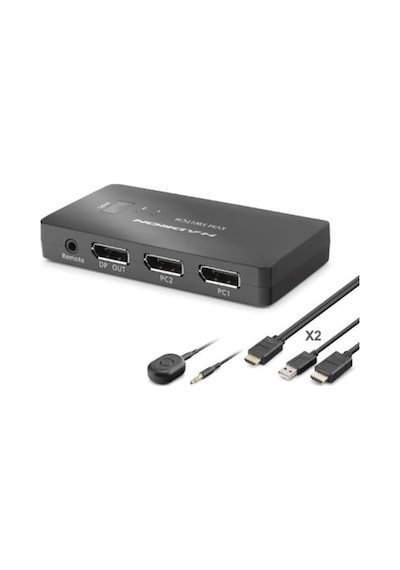 Hadron Hdx1426 Displayport Kvm Switch 2 Console Usb Port 2 Displayport Siyah