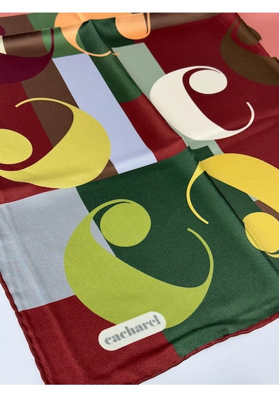 Cacharel Twill İpek Eşarp - 04693 - 90 X 90 / Çok Renkli Çok Renkli